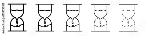 sand clock icon flat simple outline logo