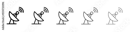 Satellite dish icon flat simple outline logo