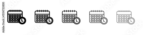 Schedule icon flat simple outline logo
