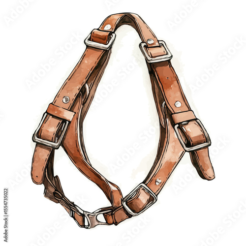 watercolor vector of Harness, isolated on a white background.