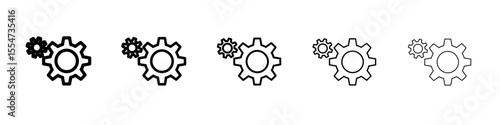 Settings gear icon flat simple outline logo