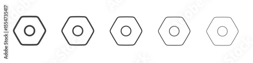 Settings icon flat simple outline logo
