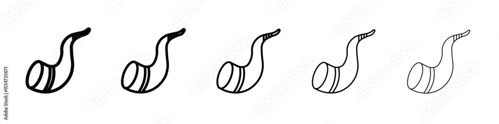 Obraz premium Shofar icon flat simple outline logo
