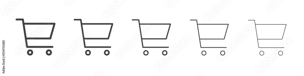 Shopping cart icon flat simple outline logo Shopping cart icon flat simple outline logo
