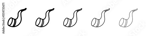 Shofar icon flat simple outline logo