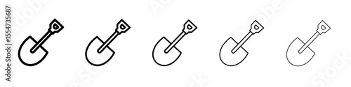 Short spade icon flat simple outline logo