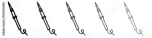 Soldering iron icon flat simple outline logo