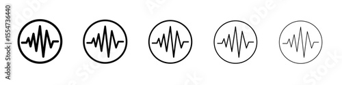 Sound Wave Icon flat simple outline logo
