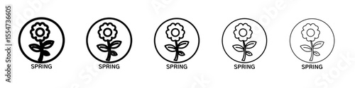 Spring season icon flat simple outline logo