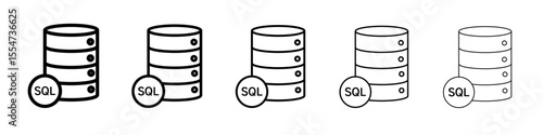 SQL server icon flat simple outline logo