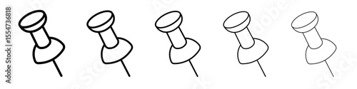 sticky pin icon flat simple outline logo
