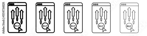 Stock buy icon flat simple outline logo