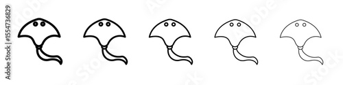 Stingray icon flat simple outline logo