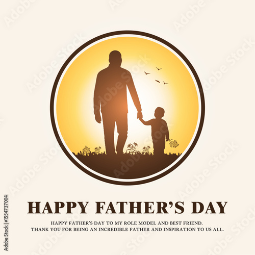 Happy Father's Day. line art, vector, illustration, banner, poster, flyer, clip art, and graphic with a nice message of Father's
