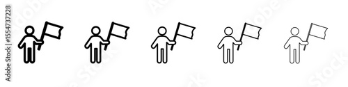Surrender, capitulate, give up icon flat simple outline logo