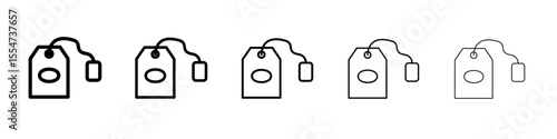 Tea bag icon flat simple outline logo