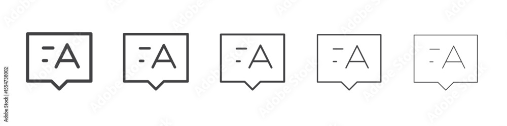 Text message icon flat simple outline logo Text message icon flat simple outline logo