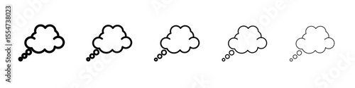 Think bubble icon flat simple outline logo