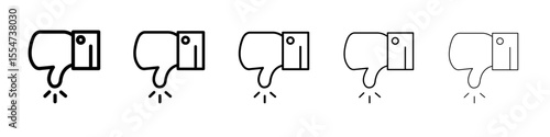 Thumbs down icon flat simple outline logo