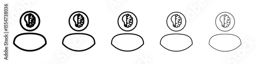 Thinking icon flat simple outline logo