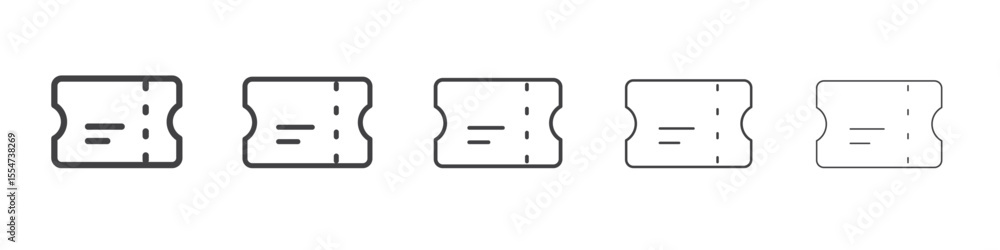 Ticket icon flat simple outline logo Ticket icon flat simple outline logo