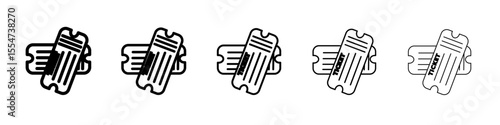 Ticket icon flat simple outline logo