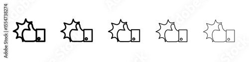 Thumbs Up icon flat simple outline logo