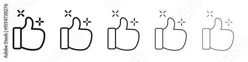 thumbs up icon flat simple outline logo