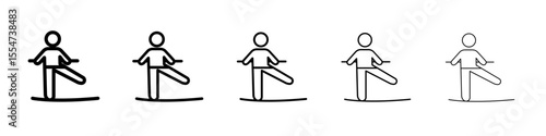 Tightrope walker icon flat simple outline logo