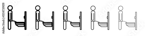 Toilet urinate icon flat simple outline logo