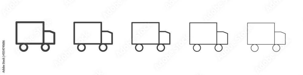 Truck icon flat simple outline logo Truck icon flat simple outline logo