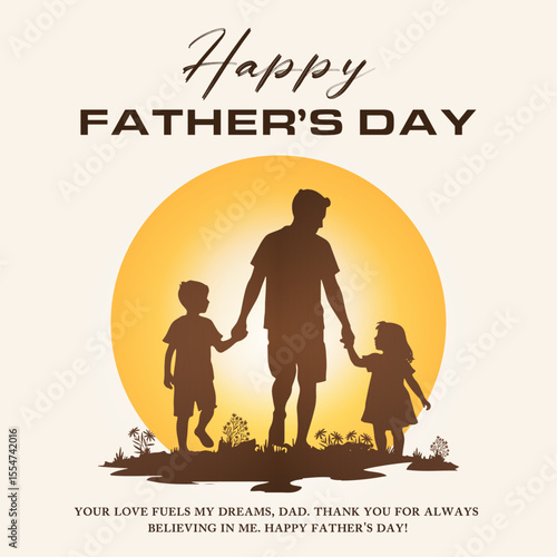 Happy Father's Day. line art, vector, illustration, banner, poster, flyer, clip art, and graphic with a nice message of Father's