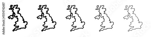 United Kingdom map icon flat simple outline logo