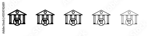 University, college degree icon flat simple outline logo