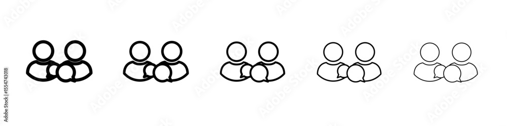 Fototapeta premium User interaction icon flat simple outline logo