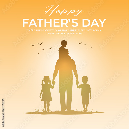 Happy Father's Day. line art, vector, illustration, banner, poster, flyer, clip art, and graphic with a nice message of Father's
