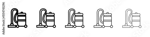 Vacuum cleaner Icon flat simple outline logo