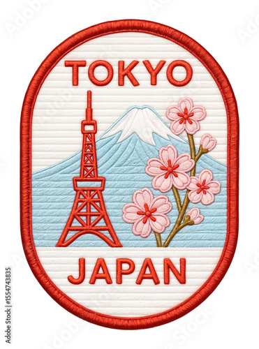 Wallpaper Mural embroidery travel emblem patch of tokyo on transparent background Torontodigital.ca