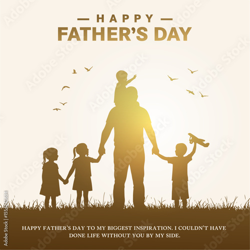 Happy Father's Day. line art, vector, illustration, banner, poster, flyer, clip art, and graphic with a nice message of Father's