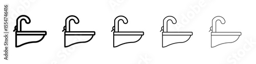 washbasin icon flat simple outline logo