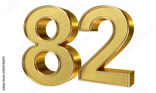 Bling Bling Gold Number 82 3D Text Effect