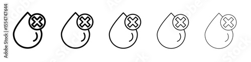 Water not clear icon flat simple outline logo