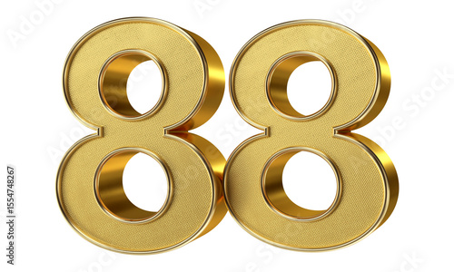 Bling Bling Gold Number 88 3D Text Effect