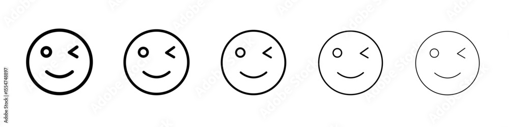 Fototapeta premium Winking eye icon flat simple outline logo