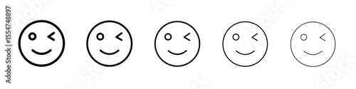 Winking eye icon flat simple outline logo