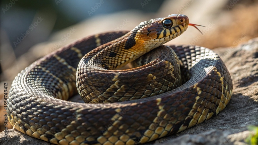 Fototapeta premium Snake, sharp and realistic, Photo, Natural light.