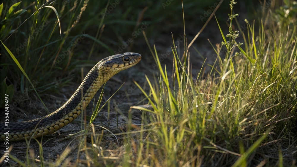 Fototapeta premium Snake, sharp and realistic, Photo, Natural light.