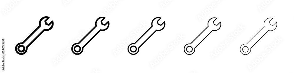 Wrench icon flat simple outline logo Wrench icon flat simple outline logo