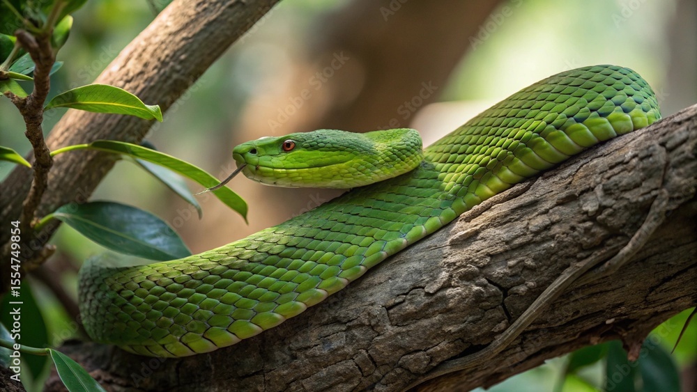 Fototapeta premium Snake, sharp and realistic, Photo, Natural light.