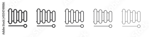 Xylophone icon flat simple outline logo